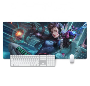 Large Custom Logo Sublimation Soft Gaming Desk Mat with Anti-Slip Rubber Base
