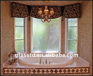 opaque fine carving window glass for bathrooms