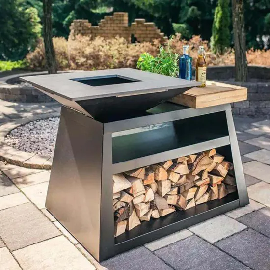 barbecue grill plancha garden backyard patio corten steel outdoor bbq grills