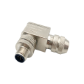 Right Angle B-Code Shielded M12 Male Plug Connector