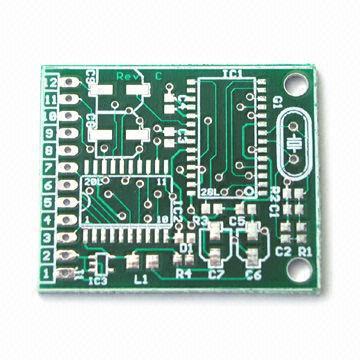 Double-sided PCB with Green Solder-mask and 0.21 to 7.0mm Board Finished Thickness