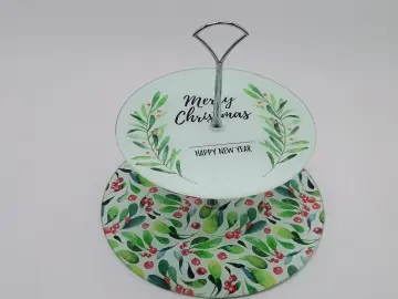 10inch round toughened glass cake tray
