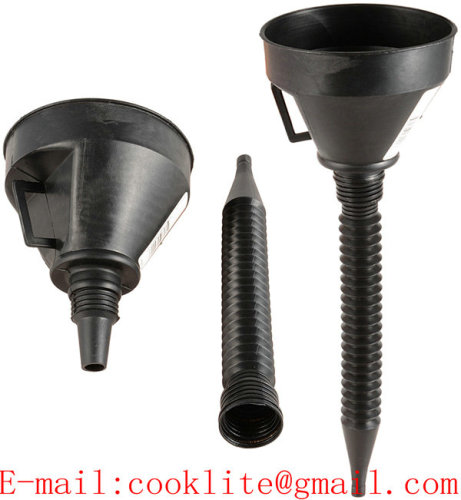 Plastic Vehicle Tools - Black Flexible Car Motorcycle Refuelling Funnel Spout Mesh Screen Strainer Gasoline