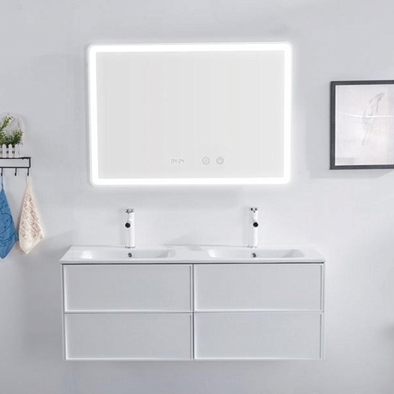 Верхняя продажа белый двойной шкаф для ванной комнаты