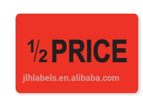 supermarket Discount Labels,different shape 43x21mm x 1000 labels/roll,