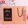 Bolsa de papel kraft con asa plegable con estampado