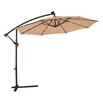 Large Roma LED Umbrella for Garden, Patio, and Beach