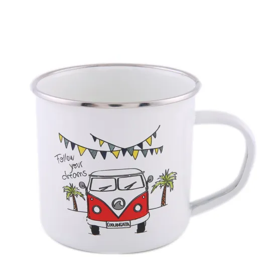 8cm Good Quality FDA OEM Design Souvenir Mug Cookware Enamel Mugs