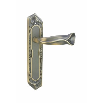 Handle de porte en zinc de design égyptien sur plaque