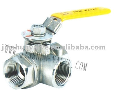 three way stainless steel ball valve(manual type ball valve,T type or L type 3-way ball valve)