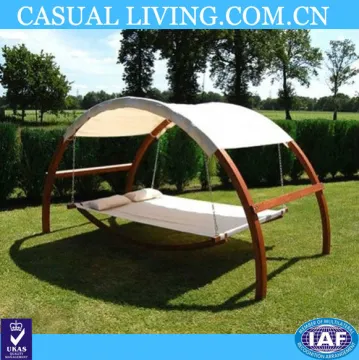 Wooden hammock with canopy hammock swing