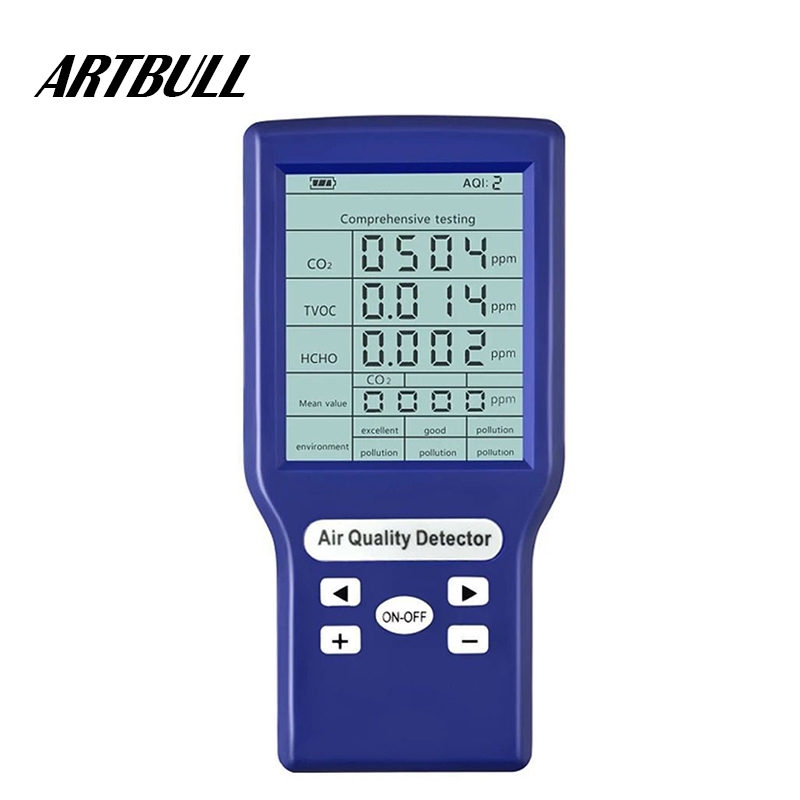 Digital Gas Detector Multifunctional Air Quality Meter TVOC HCHO PM2.5 Analyzer CO2 Sensor Meter