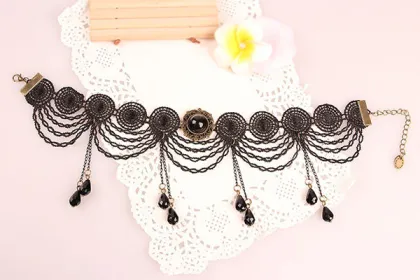 Fashion Crochet Necklace Black Lace Necklace Choker
