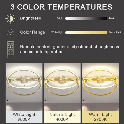 Gold Modern Minimalist Embedded Ceiling Fan Lighting