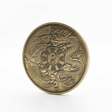 Chinese Ancient Coin: Dragon, Phoenix, Eight Trigrams, Tai Chi - Unique Copper Collection