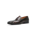 Mens Croco Leather Dress Sapatos de boi