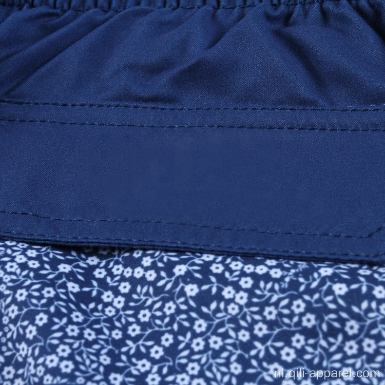 Geborduurde strandshorts van 100% polyester