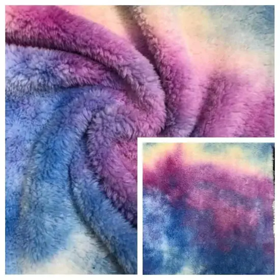 100%Polyester Shuvelvteen Fleece Tie-Dyed Knitting Fabric