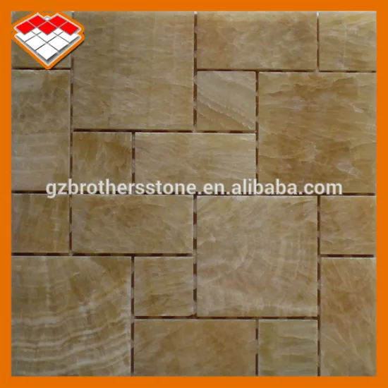 hot sale yellow onyx tile natural stone mosaic