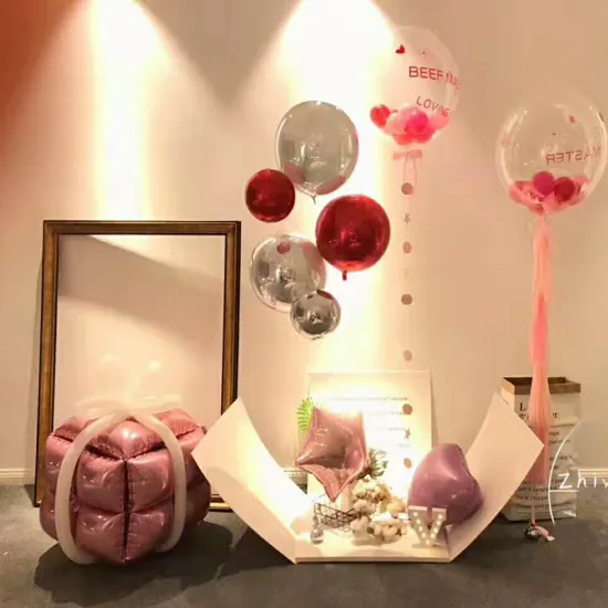 Birthday Surprise Balloon Box Flower and Cakes Balloon Box