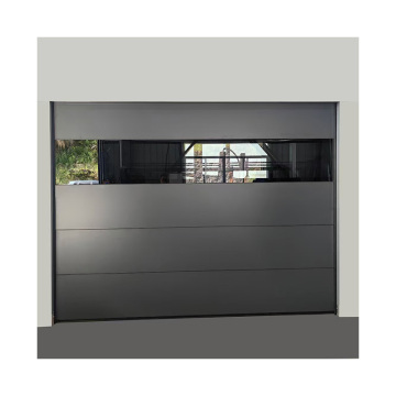 Aluminum Reflection Panel Sliding Garage Door with One-Way Transparent Glass and Automatic Motor