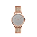 Lady Ultra-Slim Quartz Relógios Gold Case Waterproof