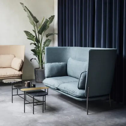 Minimalist Black wooden Top Metal Base Center table