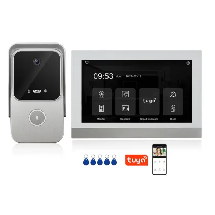 HD Monitor Video Doorbell Kit with Dual-Way Intercom for Villa - Wired Unlock System