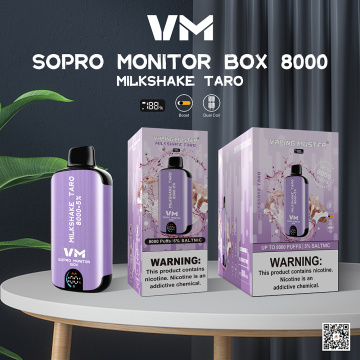 Kotak monitor Sopro e-rokok 8000 puffs