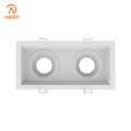 Cadre de downlight en aluminium à double lumière avec finition blanche