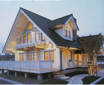 Rumah kayu prefab mewah yang besar