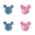 Kawaii Resin Glitter Filled Mouse Head Flatback Cabochon Art Supply Decoration Charm Craft Jewelry Making