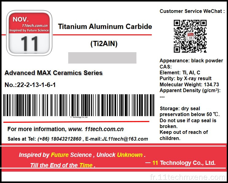 Matériau de phase maximale Ti2Aln Black Powder