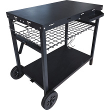  Cart Table Portable Pizza Oven Table Grill Dining Cart for Outside Patio Multifunctional Outdoor Movable Grill Cart Table Supplier