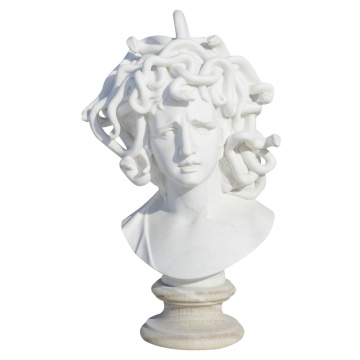 Sculptural White Marble Bust |Artisan Hair Detailing​