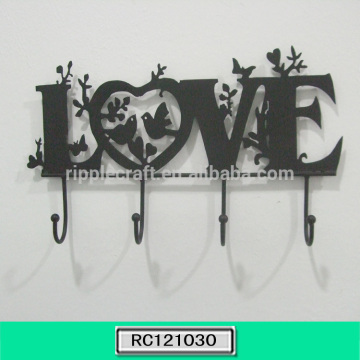 LOVE Shape Iron Wall Hanging Clothes Hook Home Decoration