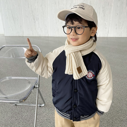 Chaqueta de béisbol de deportes de algodón de los niños de invierno para niños