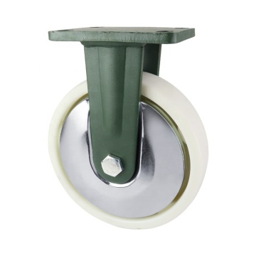 Industrial 4/6 Inch White Super Heavy Duty Nylon Caster with Double Ball Bearing Shelves Trolley and Universal Brake Wheel