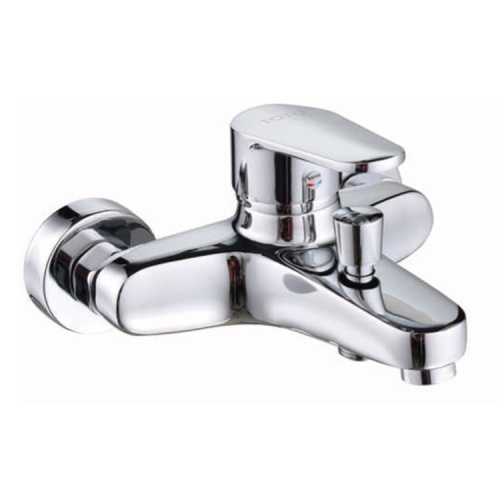 Chrome finished wall mounted kitchen mixer taps