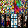 Frosted Church stained glass window film electrostatic home foil door sticker PVC Custom self-adhesive window decorative films