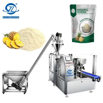 Automatic Rotary Filling and Sealing Machine for Doy Ziplock Pouches: Powdered Dried Fruit Pineapple Powder Packing Machine