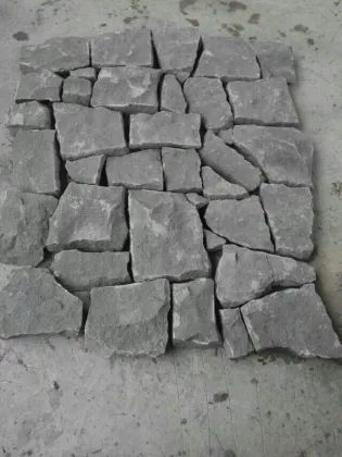 crazy paving black sichuan sandstone