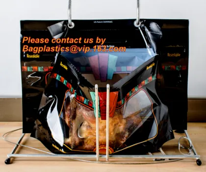 Custom plastic slide zipper hot chicken bags, roasted chicken packaging bag, microwaveable grilled chicken bags