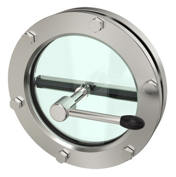 Stainless Steel Sanitary Flanged Sight Glass with Wiper for Milk Tank