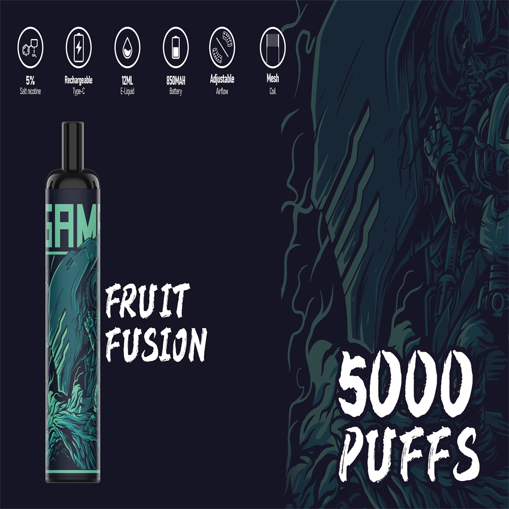 Fluxo de ar vape descartável 5000PUFFs ajustáveis