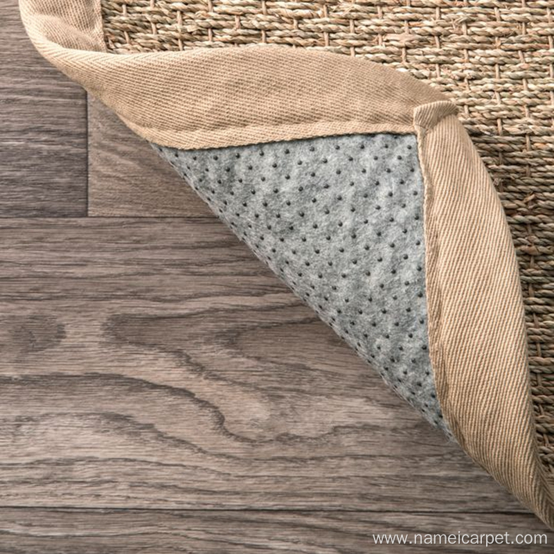 Natural fiber woven seagrass straw floor mat rug