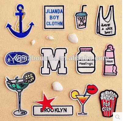 OEM custom embroidered eye smile leather patch