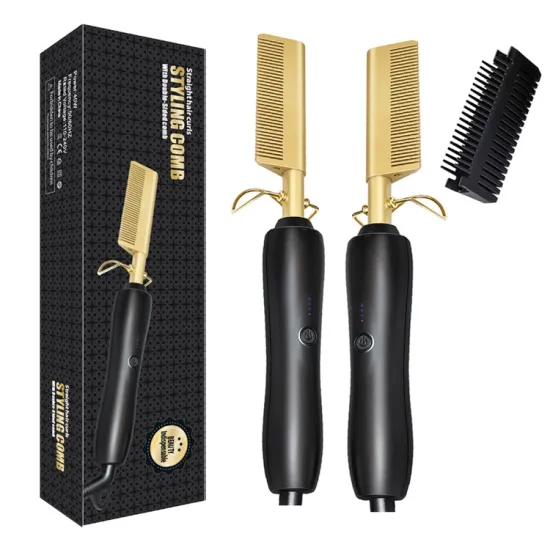 Professional Electric Hair Straighteners and Hot Combs: Portable and Customizable Styling Tools