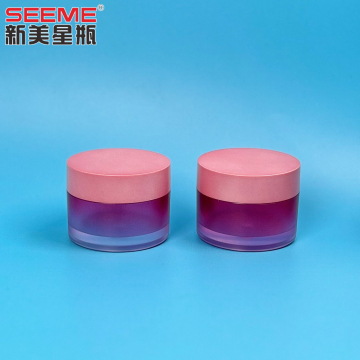 Wholesale Gradient Red Plastic Cosmetic Jars - Round PETG PS Containers