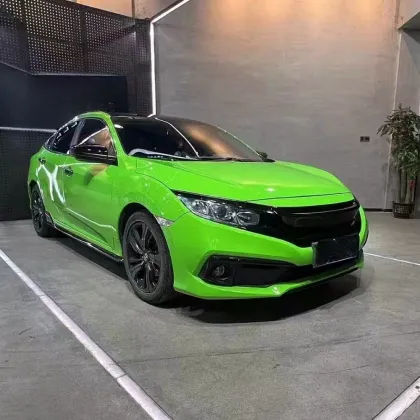 High Glossy Lizard Green Car Wrap